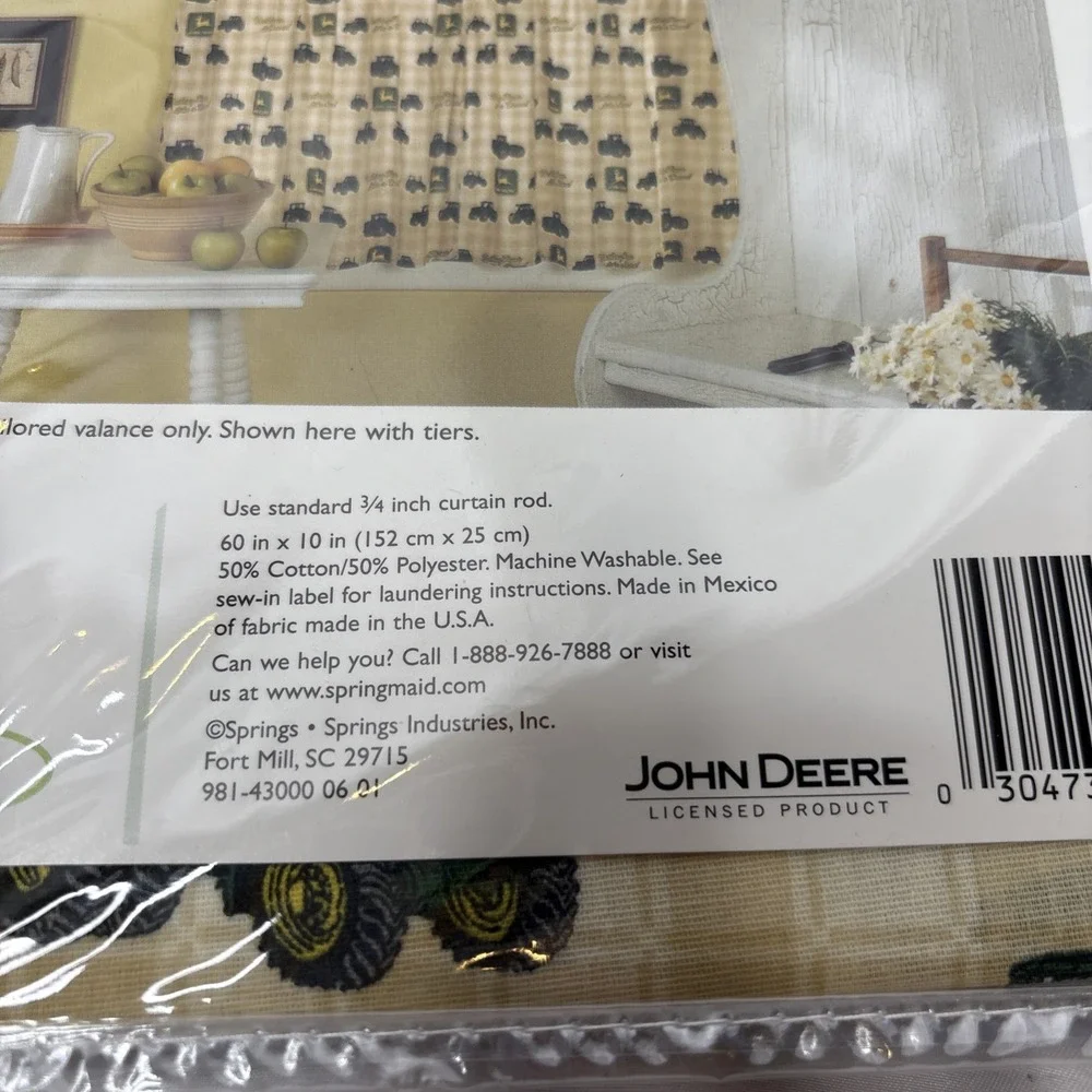 John Deere Bright Side Tailored Valance By Springmaid 60x10